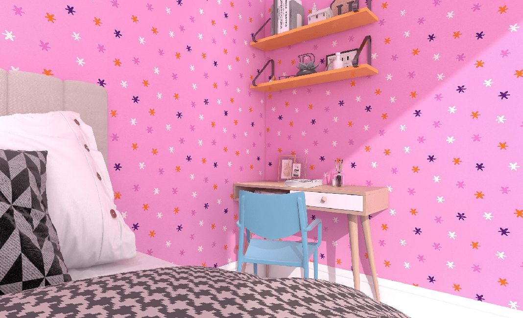 giấy dán tường bé gái