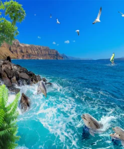 Tranh Dán Tường Phong Cảnh Biển