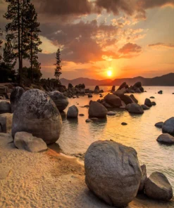 Tranh Dán Tường Phong Cảnh Hoàng Hôn