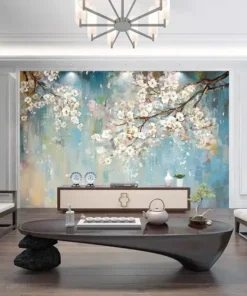 Tranh Dán Tường 3D Họa Tiết Lá Vàng Hiện Đại