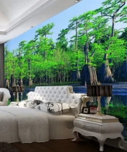 Tranh Dán Tường Hiệu Ứng 3D Phong Cảnh Rừng