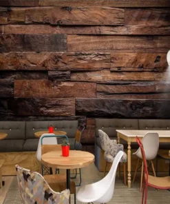 Tranh Dán Tường 3D Giả Gỗ Phong Cách Hoài Cổ