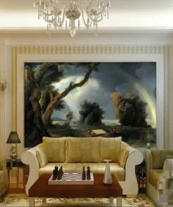 Tranh Sơn Dầu Dán Tường Bầu Trời Cầu Vồng