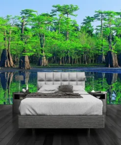 Tranh Dán Tường Hiệu Ứng 3D Phong Cảnh Rừng