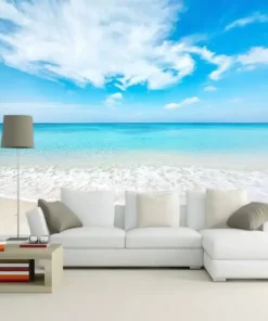 Tranh Dán Tường 3D Phong Cảnh Bãi Biển